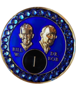 AA Founders Blue Tri-Plate Crystal Sapphire Swarovski Crystals Year 1 - 50 - $20.99