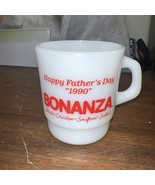 1990 Termocrisa Milk Glass Mug Happy Fathers Day Bonanza Family Steak Re... - €17,27 EUR