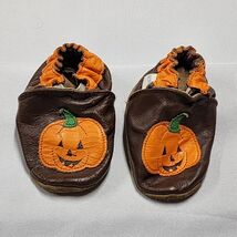 Robeez 6-12mo. Pumpkin Slippers/soft crib Shoes Baby Halloween Leather C... - $14.85