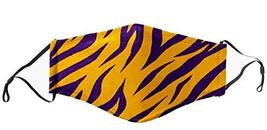 Tiger Stripes Team Mask w/Gray Mask - Face Accessory - Fan Gear (Purple &amp; Gold T - £6.25 GBP