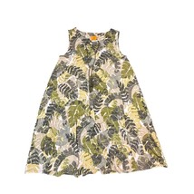 Ruby Rd Dress Womens Small Green Floral Tropical Sleeveless Summer Pullover - $17.99