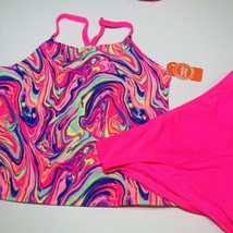 Girls  XL 14 16 Pink Swirl Tankini Swimsuit- Two Piece NEW - £9.82 GBP