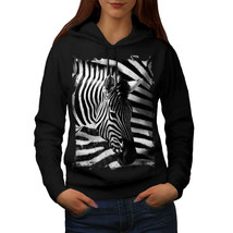Wellcoda Safari Animal Head Womens Hoodie, Striped Casual Hooded Sweatshirt - £29.24 GBP
