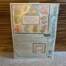 Dimensions Zoo Alphabet Birth Record Counted Cross Stitch Kit #73472 NEW - $17.09