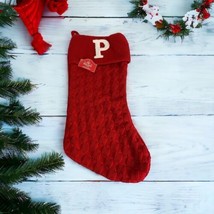 Holiday Time 19&quot; Knit Monogram Christmas Stocking, Letter &quot;P&quot; Red White ... - £13.83 GBP