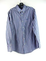 Chaps Easy Care Cotton Blend Striped Long Sleeve Button Down Shirt M - £19.75 GBP