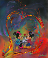 Framed canvas art print giclee Mickey minnie mouse in love romance dinne... - £31.13 GBP+