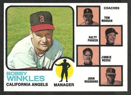 California Angels Bobby Winkles and Coaches 1973 Topps Baseball Card # 421 ex/nm - £0.97 GBP