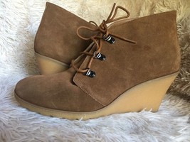 SUSINA Rawlin Wedge rust suede Bootie boots sz 7 W NEW - £19.57 GBP