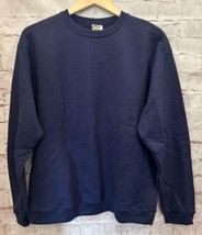 Hanes Sweatshirt Adult M New Vintage Everfit Blank Y2K Navy Blue - £23.18 GBP