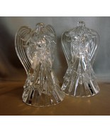 Pair of 7 inch St. George Crystal Angel Tapered Candleholders ~ USA Made. - $17.95