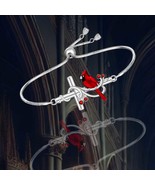Red Cardinal Cross Bracelet For Women Sterling Silver Jesus Cross Bracel... - $149.75 CAD