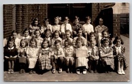 Dorchester MA RPPC Rochambeau School Children Class Photo 1930s Postcard U23 - £15.94 GBP