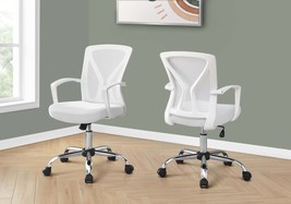 Modern Ergonomic Swivel Office Chair - Adjustable White Mesh for Desk Work - $148.99