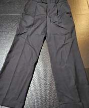 Stafford Black Pleated Dress Pants Slash Pockets Straight Leg Mens Size 34X30 - $12.39