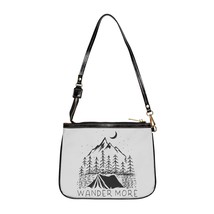 Personalized Black Wander More Double-Sided Print One Size Small Shoulder Bag - £25.25 GBP