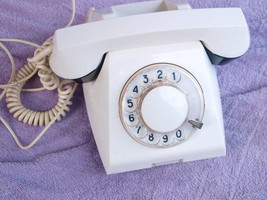 VINTAGE SOVIET USSR RUSSIAN ROTARY DIAL  PHONE TELEPHONE WHITE  COLOR TA 68 - $29.69