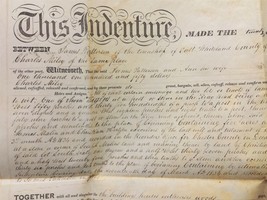 1865 Antique Deed Indenture Samuel Patterson To Charles Miley East Whiteland Pa - £97.74 GBP