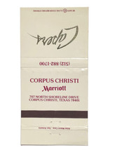 Capers Marriott Corpus Christi Texas Hotel Resort Matchbook Cover Matchbox - £3.88 GBP