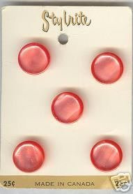 8 Shimmering Smooth Vintage Pumpkin Orange Buttons - $4.99