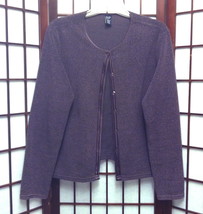 Gap women&#39;s plum purple fleece cardigan button-front sweater size L - £2.40 GBP