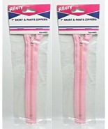 LOT OF 2 Allary Style #4862 Skirt &amp; Pants Zippers, 7 Inch, PINK - $7.88