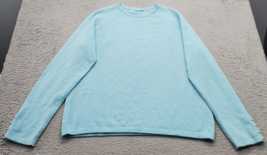 J. McLaughlin Sweater Womens XL Blue Knit Crew Neck Cuff Button Stretch ... - £18.18 GBP