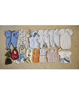 29PC Mixed Lot Infant Clothing Newborn Baby Boys 0-3 Mos Sleepers Bibs R... - £13.97 GBP
