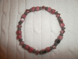 Glass , Metal and Stone Beaded Bracelet  - $2.00