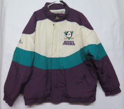 Vtg Anaheim Mighty Ducks 90s Apex One Wave Nhl Hockey Jacket Adult Xl Rare - £130.17 GBP