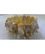 Bracelet MOP Mother of Pearl Blister Pearl Stretch  - $4.00