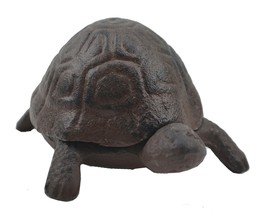 Turtle Hide A Key Box Distressed Brown Cast Iron Garden Decor Figure Figurine - £11.54 GBP