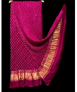 Women Arts Silk Bandhani Dupattas,Multicolor Bandhej Scarf, - $80.00