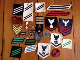 Lot of Vintage Antique US Military Army Navy Airforce Uniform Rank Etc P... - $199.99