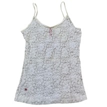 Ruby Ribbon White Lace Camisole Top Layering Medium - £22.49 GBP