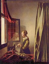 Painting Johannes Vermeer Girl reading a letter at an open window Print Giclee - £8.92 GBP+