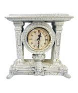 Plaster Mantel Quartz Clock w/Child of the Earth Statue 8&quot;X9&quot;. - $39.02 CAD