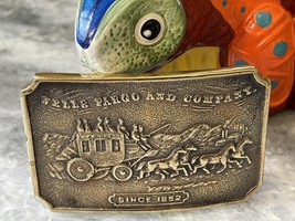 Wells Fargo &amp; Company Stagecoach &amp; four horses 1852 belt buckle Tiffany New York - £27.97 GBP
