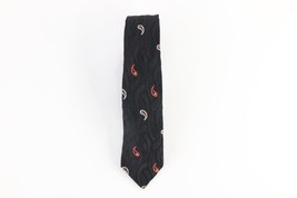 Vintage 50s 60s Rockabilly Silk Brocade Paisley Neck Tie Dress Tie Wedding USA - £27.79 GBP