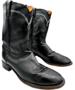 Justin mens Black Leather 10&quot; JFlex 3233 Brock Roper Boots size 10.5D Ma... - €53,21 EUR