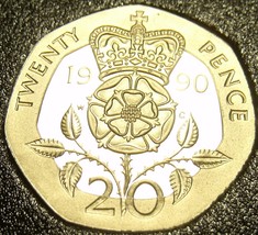 Gem Cameo Proof 1990 Great Britain 20 Pence~Only 100,000 Minted~Free Shi... - £6.25 GBP