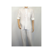 Men INSERCH premium Soft Linen Breathable 2pc Walking Leisure suit LS29116 white image 5