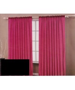 TWO Panels CHECKED Texture Rod Pocket SHEER VOILE Fabric Curtain Set - B... - £7.78 GBP
