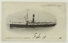Vintage Paper Udb Postcard Old Dominion Line On Board Odss Cos Ss Jamestown 1910 - £8.60 GBP