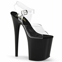 PLEASER Sexy Exotic Black Platform 8&quot; High Heel Stripper Dancer Shoes - $57.95