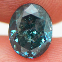 1.51 Carat Oval Shape Diamond Real Loose Fancy Blue Color Enhanced I1 Certified - £699.43 GBP