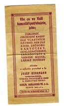 Josef Hermann Printer Advertising Flyer Prague Czechoslovakia 1930&#39;s - £10.85 GBP