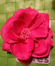 Pink Flower Rose Hair Bow Barret  , New With Tags  - $14.99