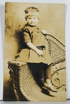 RPPC Cutest Girl Wicker Chair Edwardian Hagerstown Md Family Postcard K2 - £12.47 GBP