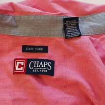Chaps Button Down Shirt Men’s Size Medium Fuschia Short Sleeve Easy Care image 5